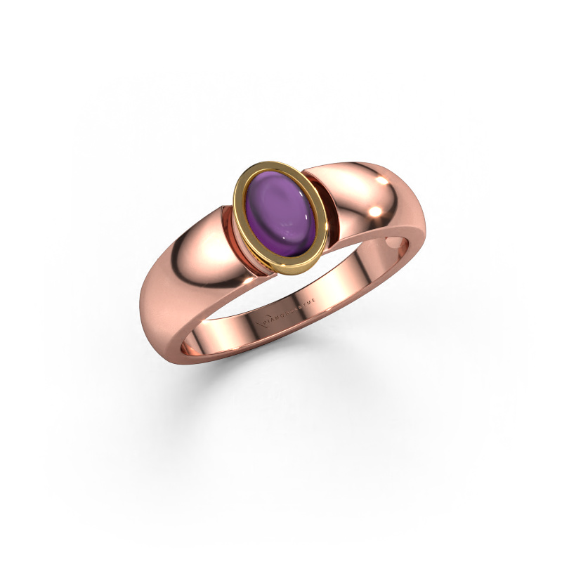 Image of Ring Tonneke 585 rose gold Amethyst 6x4 mm