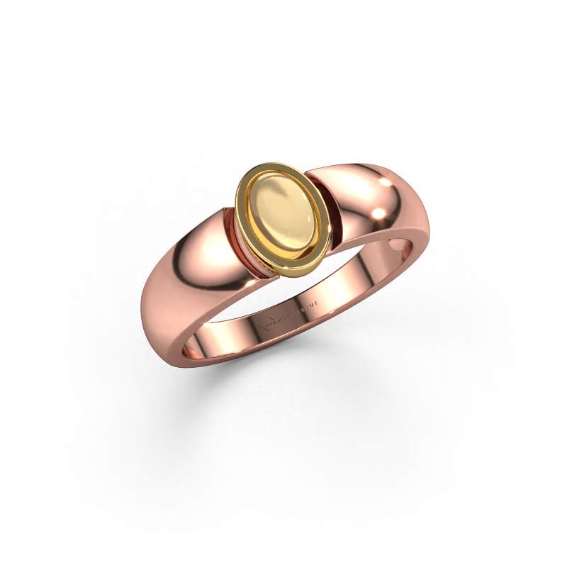 Bild von Ring Tonneke 585 Roségold Citrin 6x4 mm