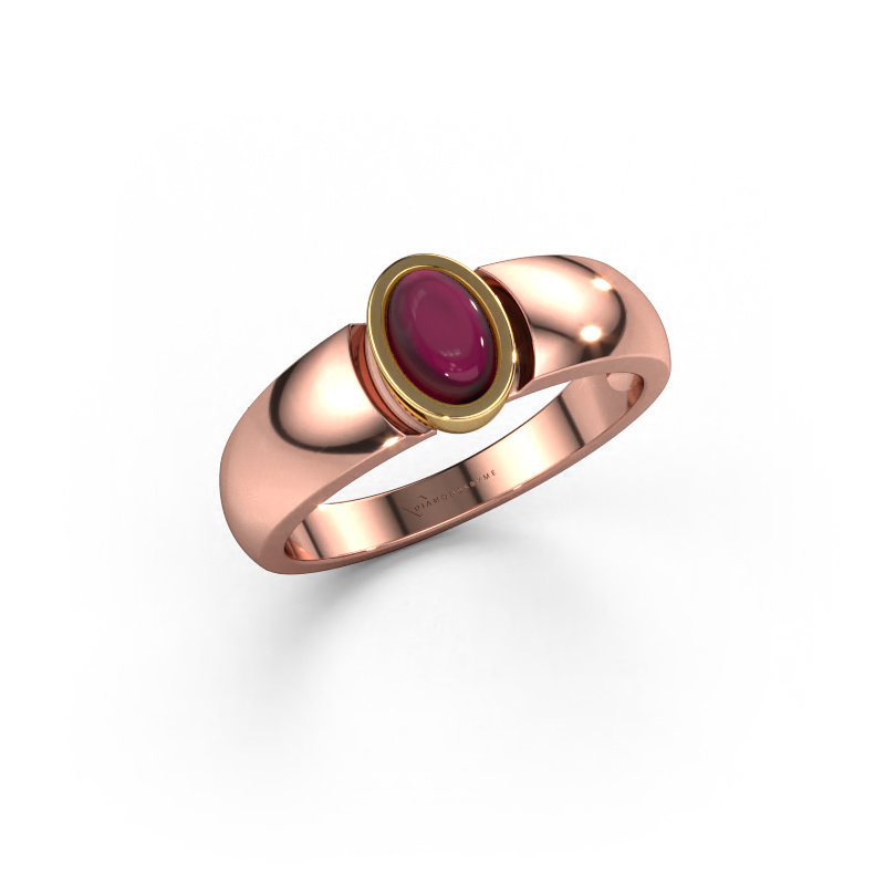 Image of Ring Tonneke 585 rose gold Garnet 6x4 mm