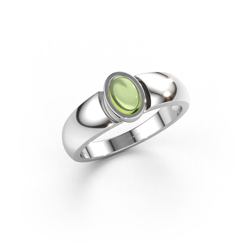 Bild von Ring Tonneke 585 Weißgold Peridot 6x4 mm