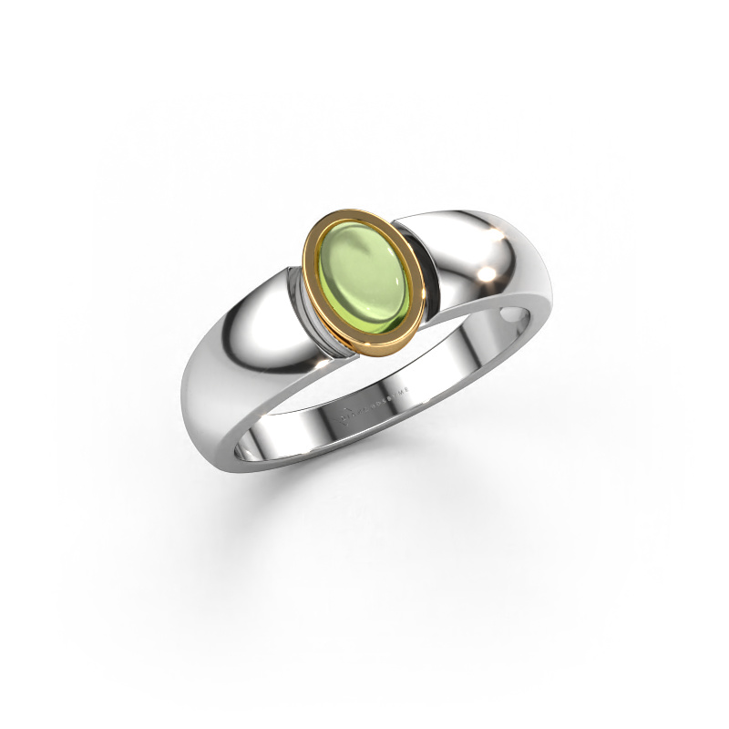 Image of Ring Tonneke 585 white gold Peridot 6x4 mm