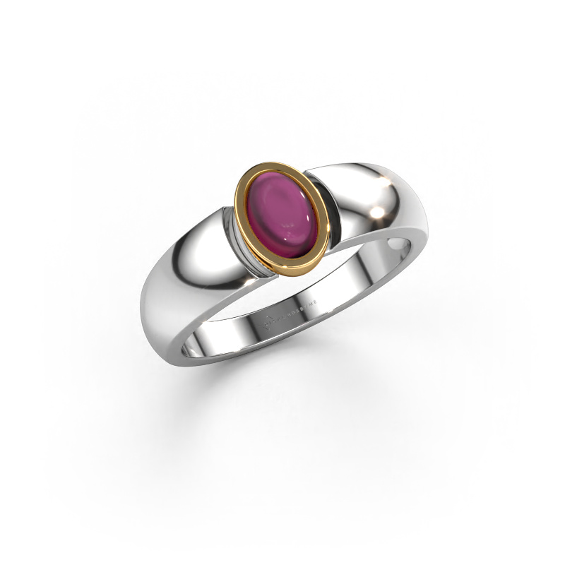 Bild von Ring Tonneke 585 Weißgold Rhodolit 6x4 mm