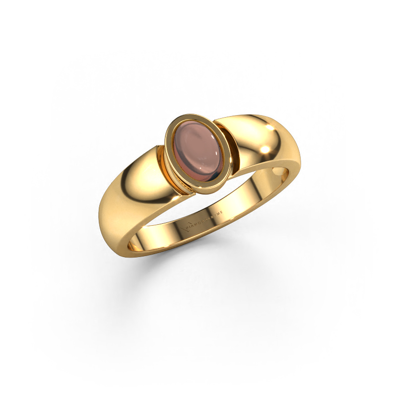 Bild von Ring Tonneke 585 Gold Rauchquarz 6x4 mm