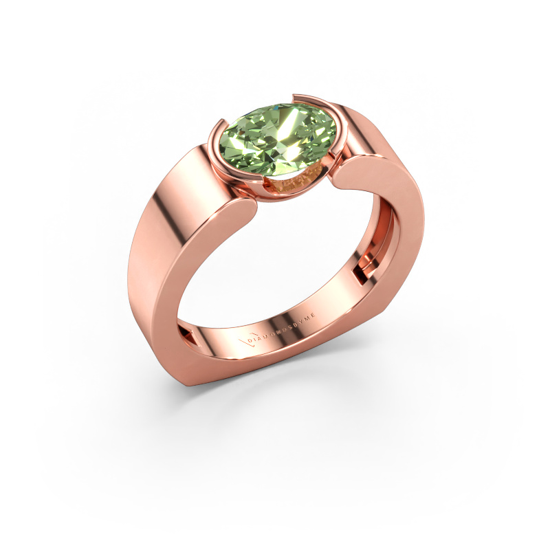 Immagine di Anello Tonya 585 oro rosa Diamante lab grown verde 8x6 mm