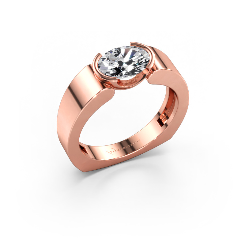 Immagine di Anello Tonya 585 oro rosa Diamante a tua scelta 8x6 mm