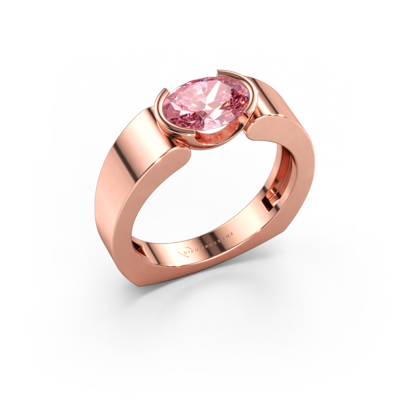 Immagine di Anello Tonya 585 oro rosa Diamante lab grown rosa 8x6 mm