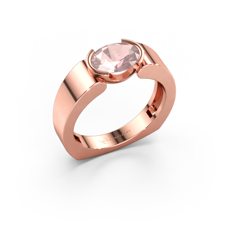 Immagine di Anello Tonya 585 oro rosa Morganite champagne 8x6 mm