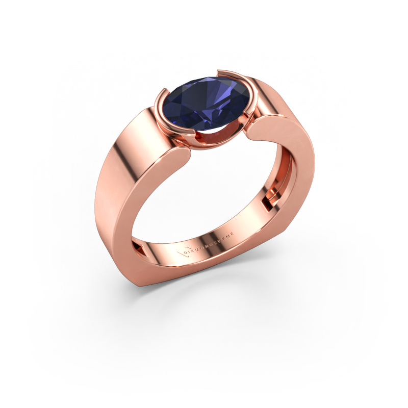 Immagine di Anello Tonya 585 oro rosa Zaffiro 8x6 mm