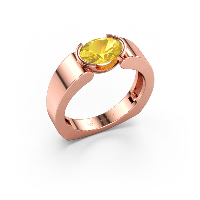 Bild av Ring Tonya 585 roséguld Gul safir 8x6 mm