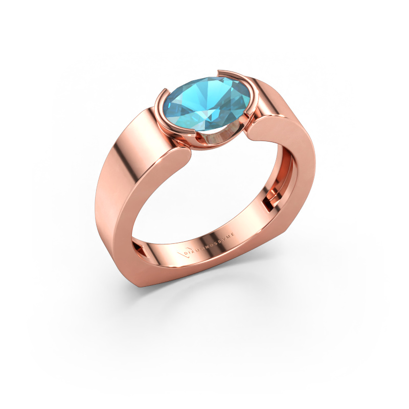 Bild av Ring Tonya 585 roséguld Blå topas 8x6 mm