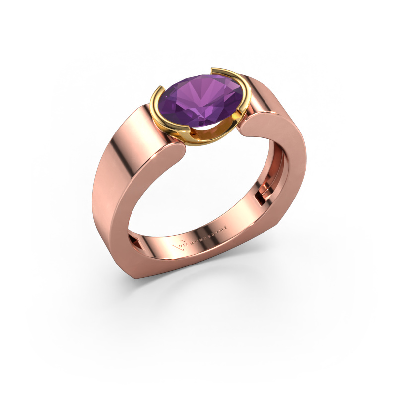 Image of Ring Tonya 585 rose gold Amethyst 8x6 mm