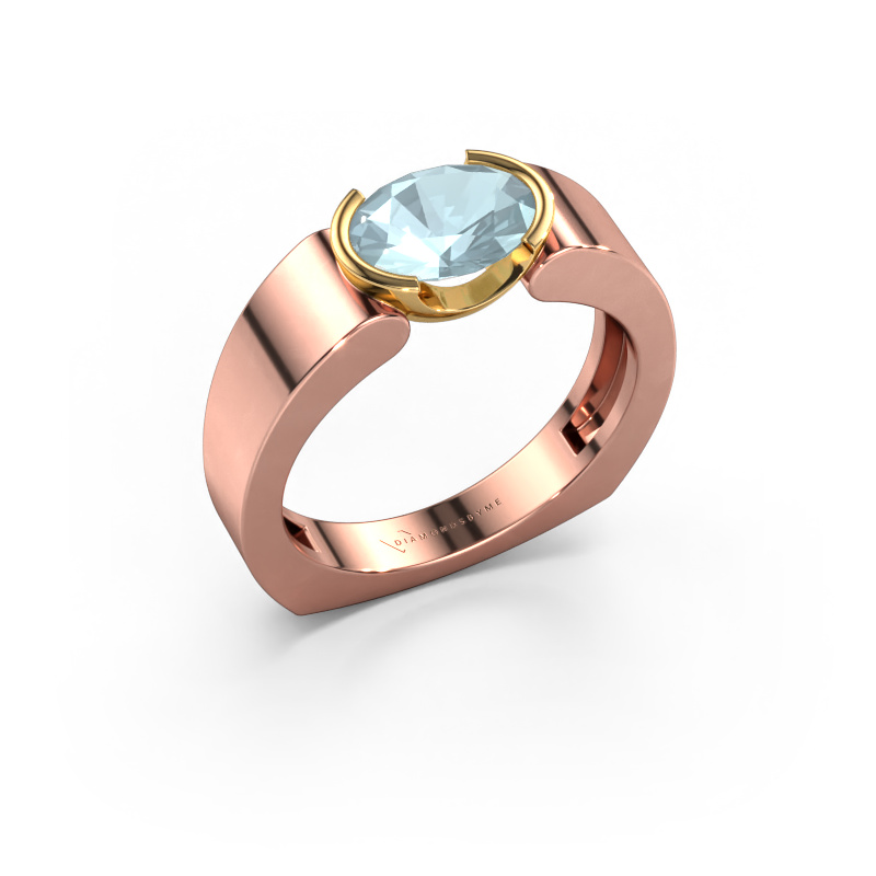 Image of Ring Tonya 585 rose gold Aquamarine 8x6 mm