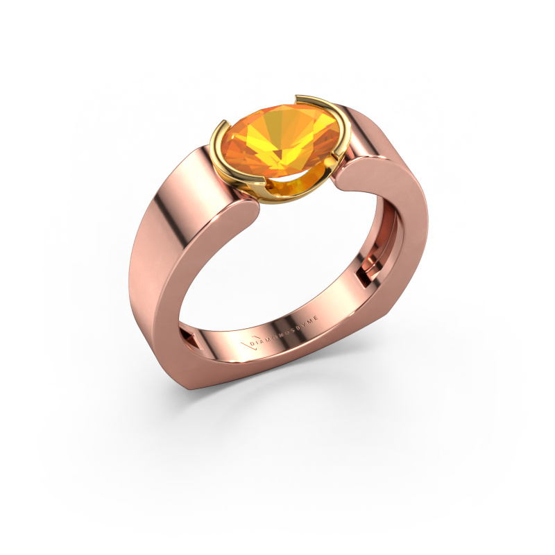 Image of Ring Tonya 585 rose gold Citrin 8x6 mm
