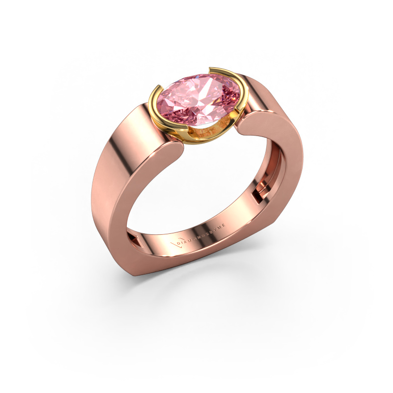 Image of Ring Tonya 585 rose gold Pink lab grown diamond 8x6 mm