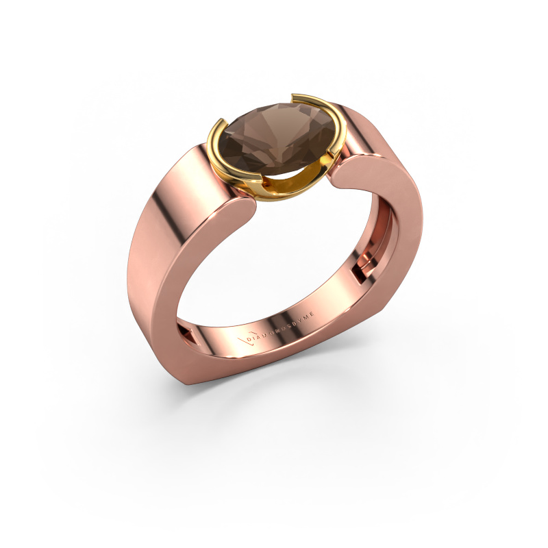 Image of Ring Tonya 585 rose gold Smokey quartz 8x6 mm