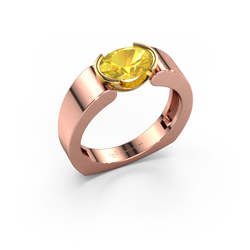 Bild von Ring Tonya 585 Roségold Gelb Saphir 8x6 mm