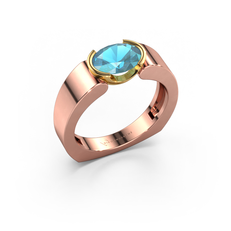 Bild von Ring Tonya 585 Roségold Blau Topas 8x6 mm