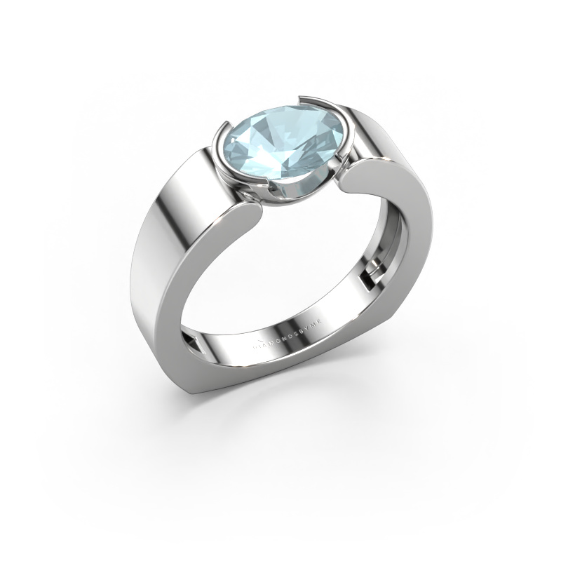 Image of Ring Tonya 950 platinum Aquamarine 8x6 mm