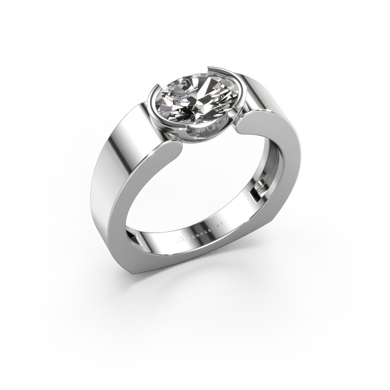 Image de Bague Tonya 950 platine Diamant custom 8x6 mm