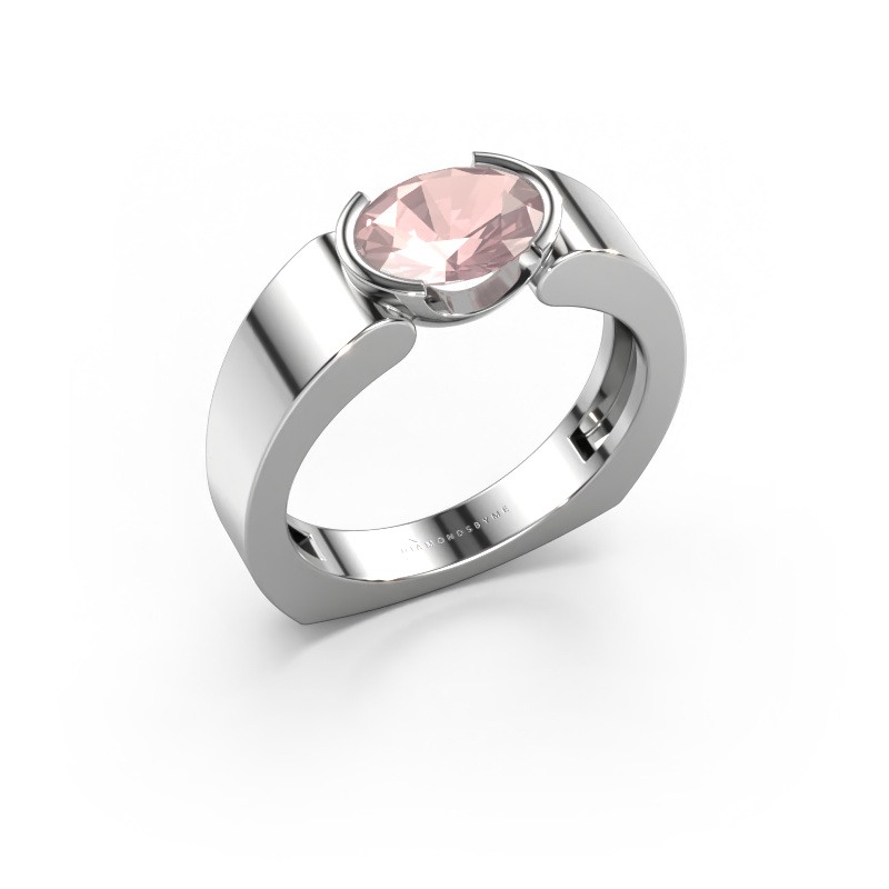 Image of Ring Tonya 950 platinum Morganite champagne 8x6 mm