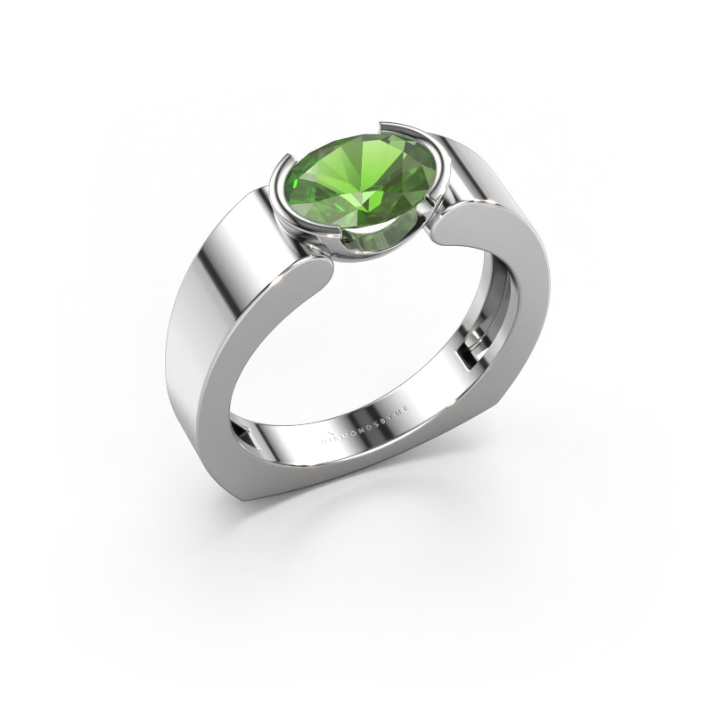 Image of Ring Tonya 950 platinum Tourmaline green 8x6 mm