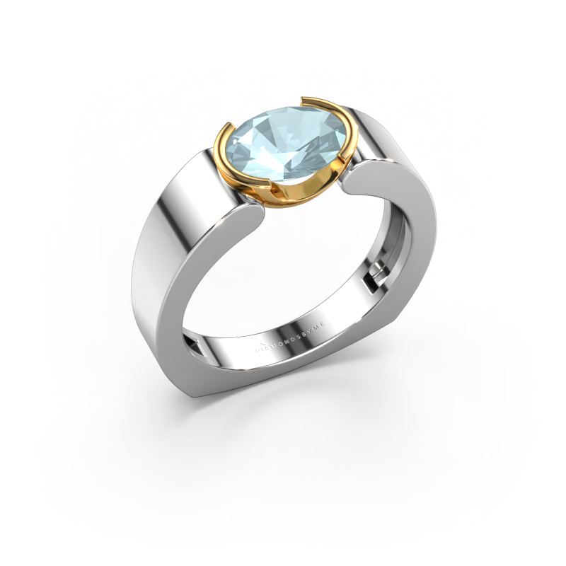 Image of Ring Tonya 585 white gold Aquamarine 8x6 mm