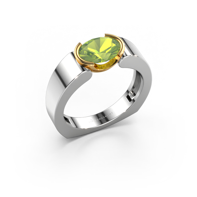 Image of Ring Tonya 585 white gold Peridot 8x6 mm