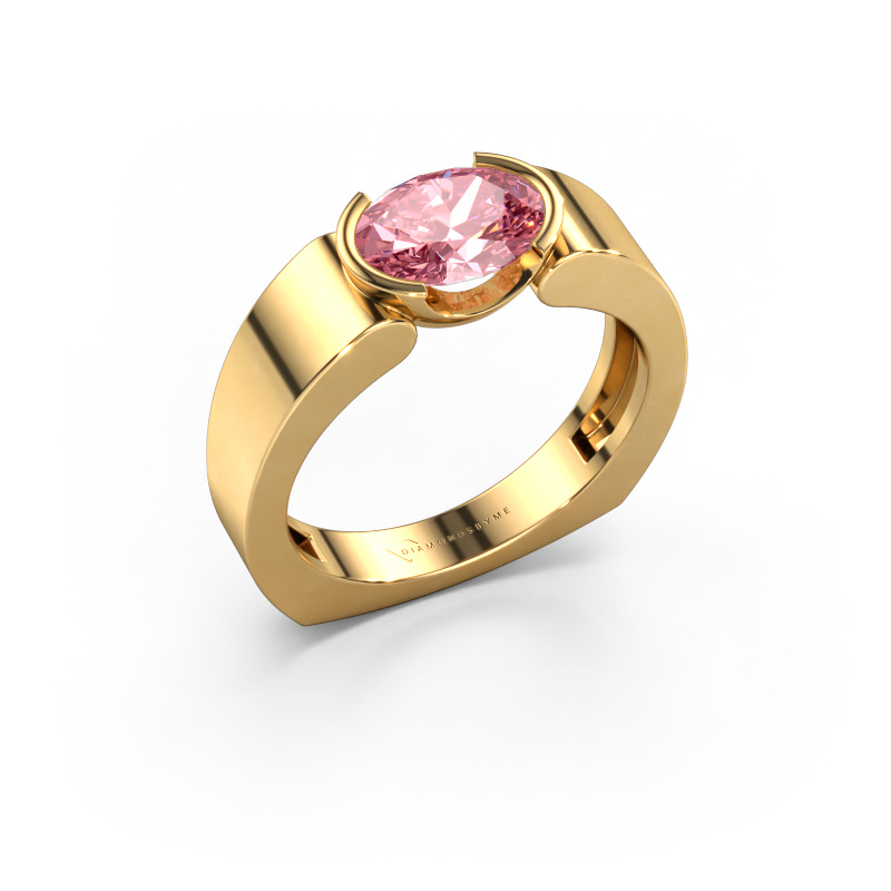 Image of Ring Tonya 585 gold Pink lab grown diamond 8x6 mm