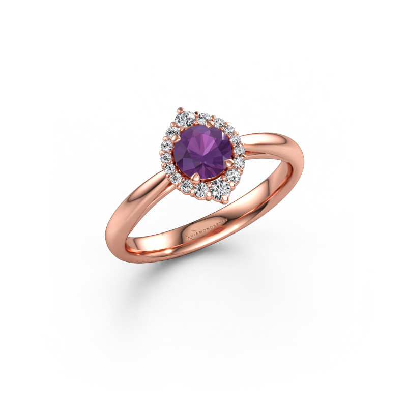 Immagine di Anello di fidanzamento Tora 585 oro rosa Ametista 5 mm