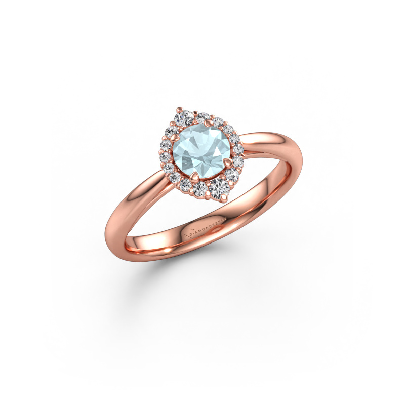 Immagine di Anello di fidanzamento Tora 585 oro rosa Acquamarina 5 mm