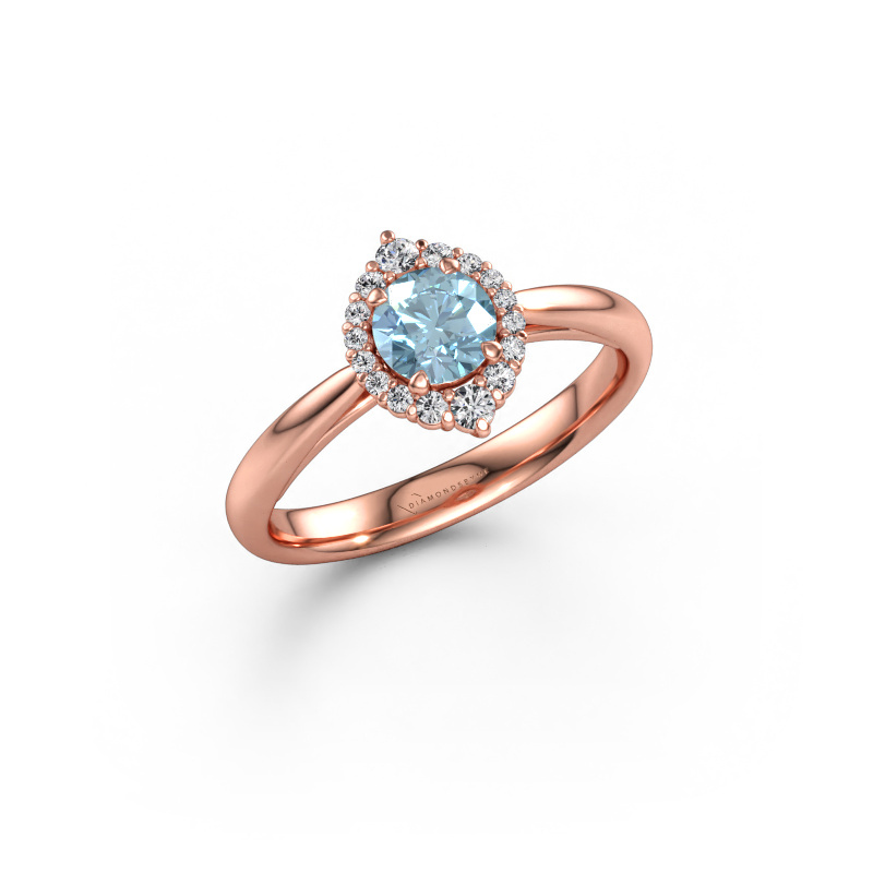 Immagine di Anello di fidanzamento Tora 585 oro rosa Diamante lab grown blu 5 mm