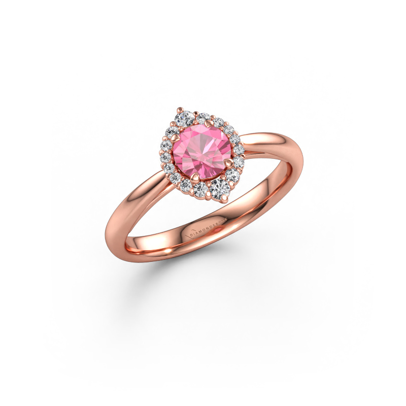 Immagine di Anello di fidanzamento Tora 585 oro rosa Zaffiro rosa 5 mm