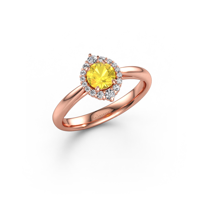 Immagine di Anello di fidanzamento Tora 585 oro rosa Zaffiro giallo 5 mm