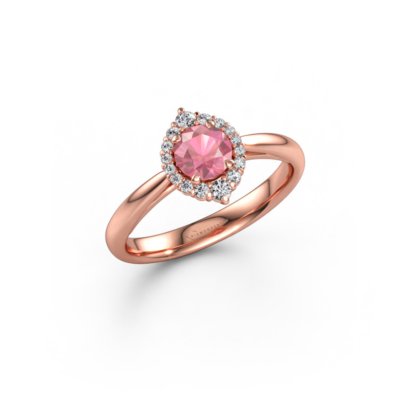 Immagine di Anello di fidanzamento Tora 585 oro rosa Tormalina rosa 5 mm