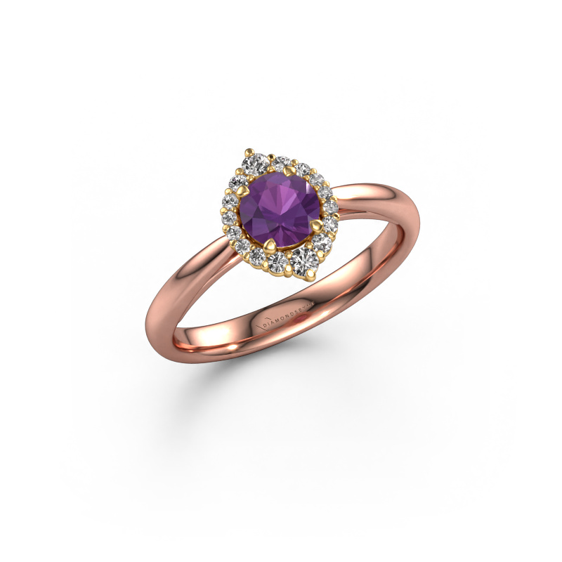 Image of Engagement ring Tora 585 rose gold Amethyst 5 mm