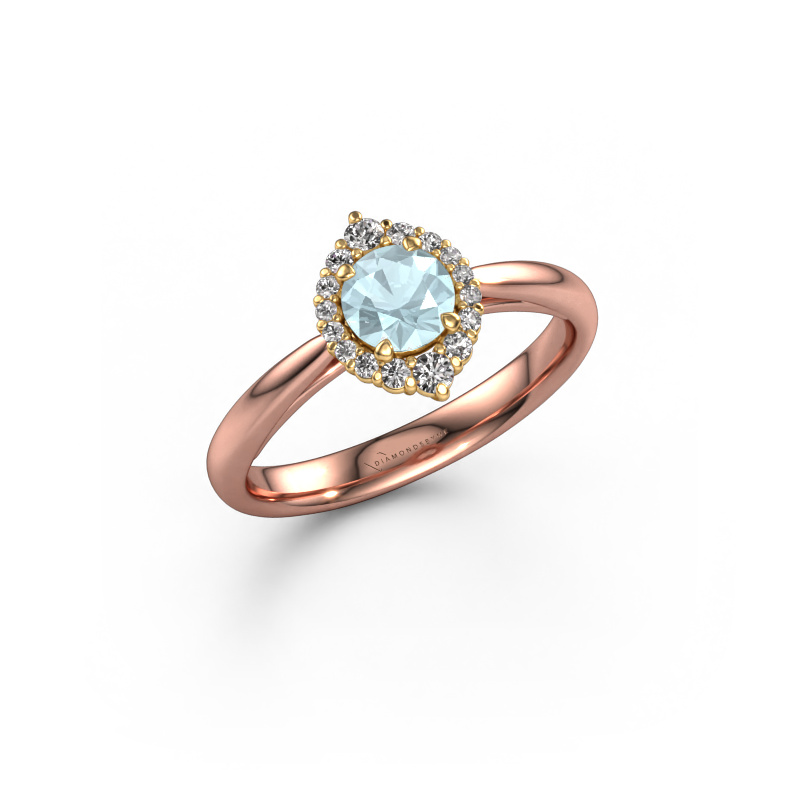 Bild von Verlobungsring Tora 585 Roségold Aquamarin 5 mm