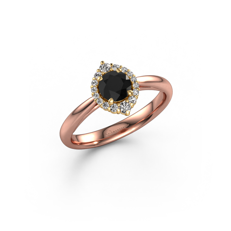 Image of Engagement ring Tora 585 rose gold Black diamond 0.747 crt