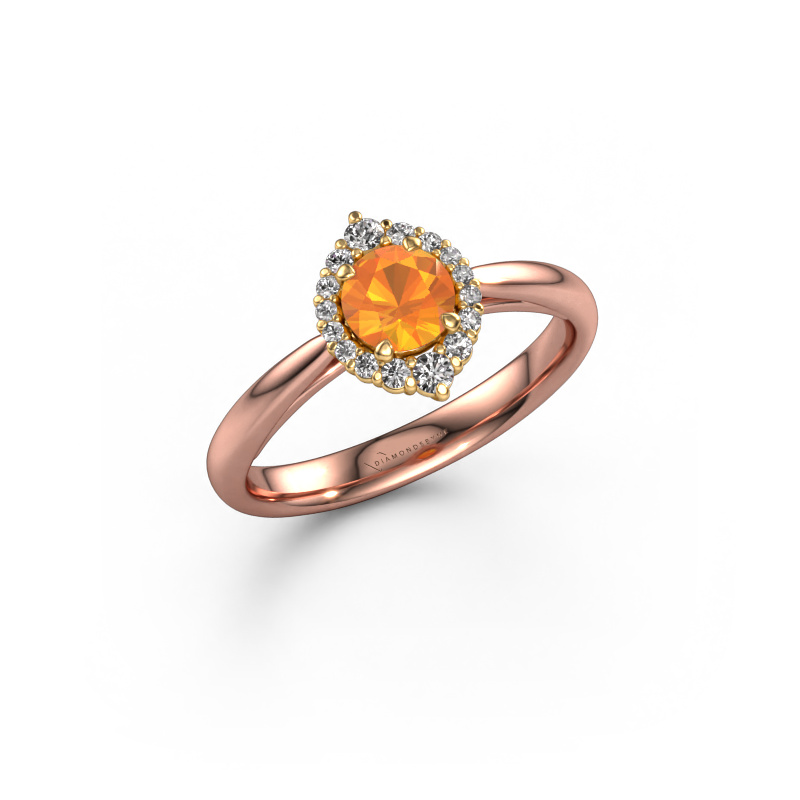 Image de Bague de fiançailles Tora 585 or rose Citrine 5 mm