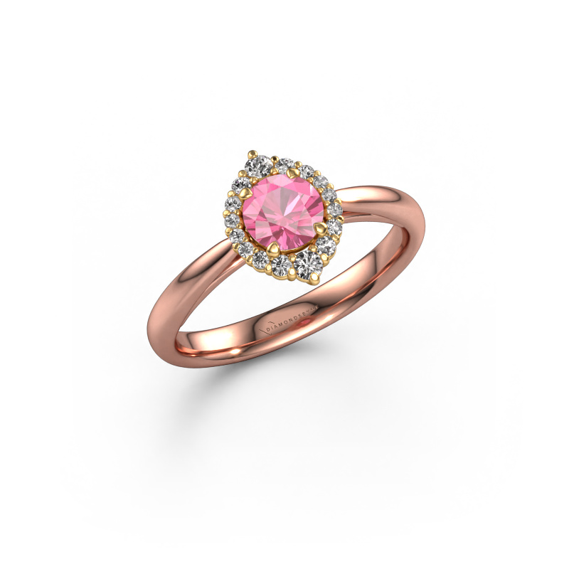 Image of Engagement ring Tora 585 rose gold Pink sapphire 5 mm