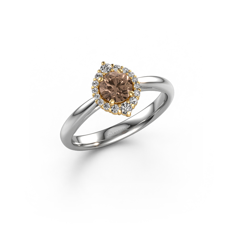 Bild von Verlobungsring Tora 585 Weißgold Braun Diamant 0.647 crt