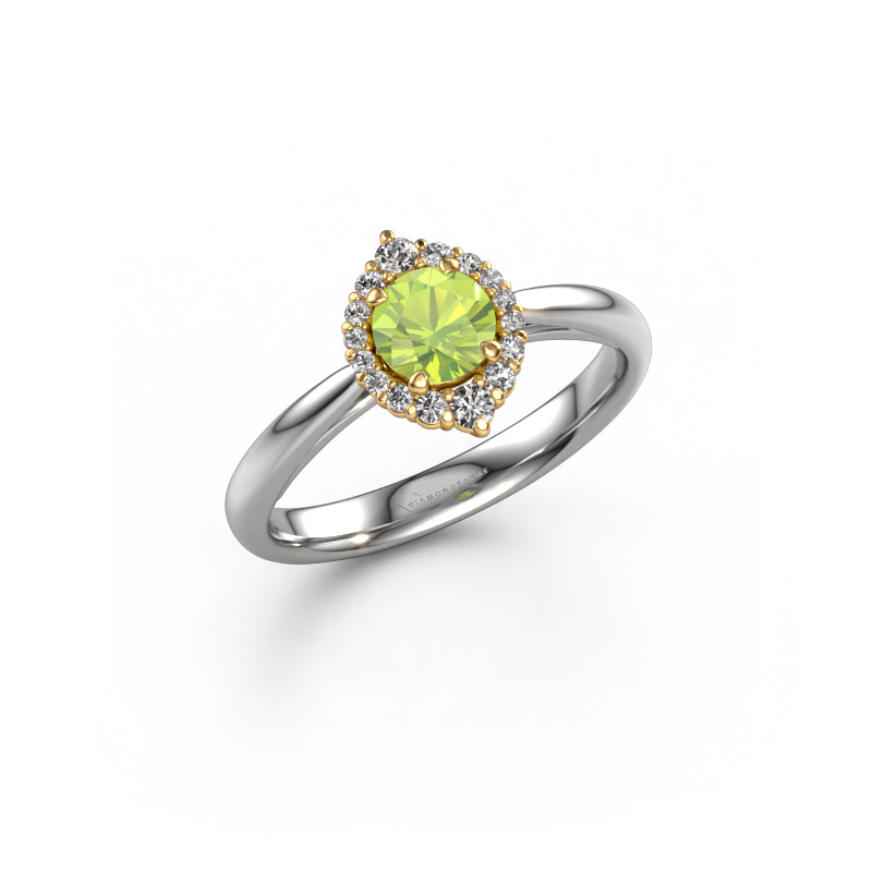 Image of Engagement ring Tora 585 white gold Peridot 5 mm
