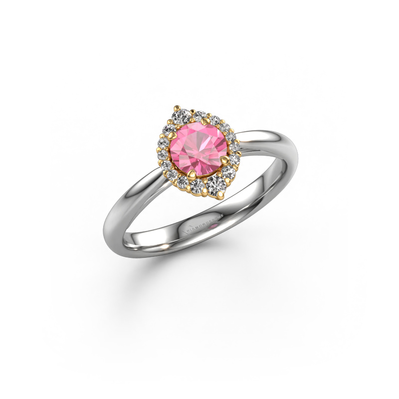 Bild von Verlobungsring Tora 585 Weißgold Pink Saphir 5 mm