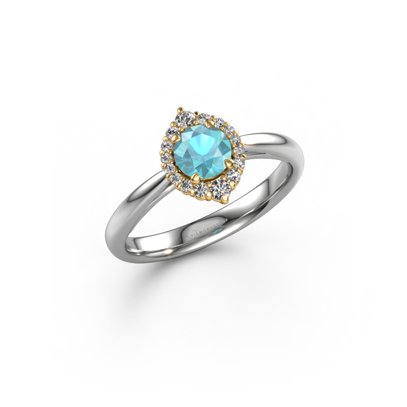 Image of Engagement ring Tora 585 white gold Blue topaz 5 mm