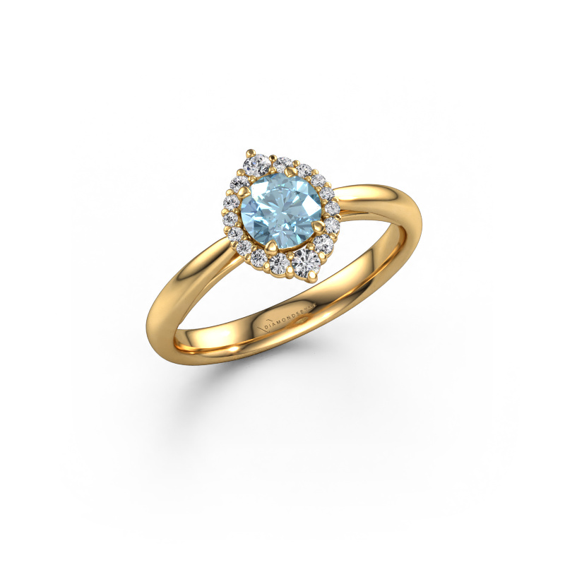 Image of Engagement ring Tora 585 gold Blue lab grown diamond 5 mm