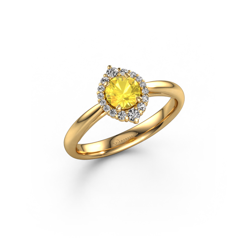 Bild von Verlobungsring Tora 585 Gold Gelb Saphir 5 mm