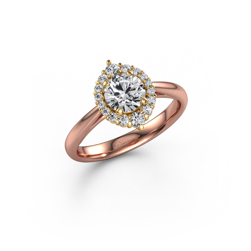 Image de Bague de fiançailles Tora 585 or rose Diamant synthétique 0.913 crt