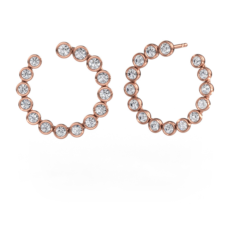 Image of Hoop earrings Tosca 585 rose gold Lab grown diamond 2.53 crt