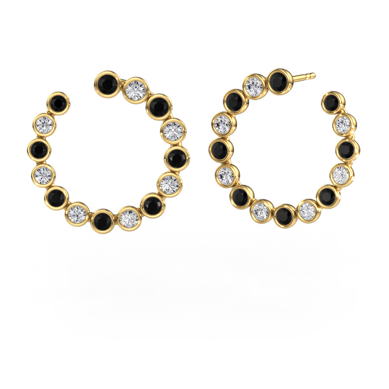 Image de Créoles Tosca 585 or jaune Diamant noir 2.798 crt