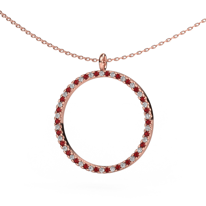 Image of Pendant Towanda 585 rose gold Ruby 1.2 mm