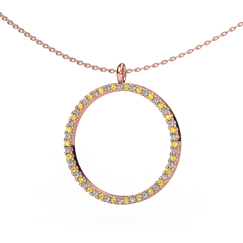 Image of Pendant Towanda 585 rose gold Yellow sapphire 1.2 mm